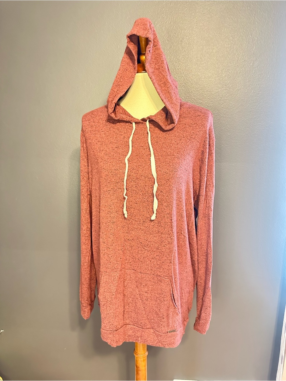 Express One Eleven Burgundy Heather Lightweight Hoodie Women’s Large